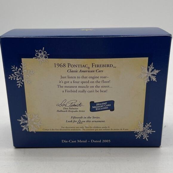 1968 Pontiac Firebird Classic American Car - Hallmark Keepsake Diecast Ornament - Picture 14 of 16